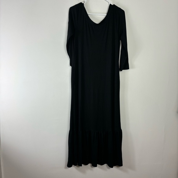 Zenana Outfitters Black Midi Dress Women’s S 3/4 Sleeve Boxy Oversized Stretch - Picture 1 of 7
